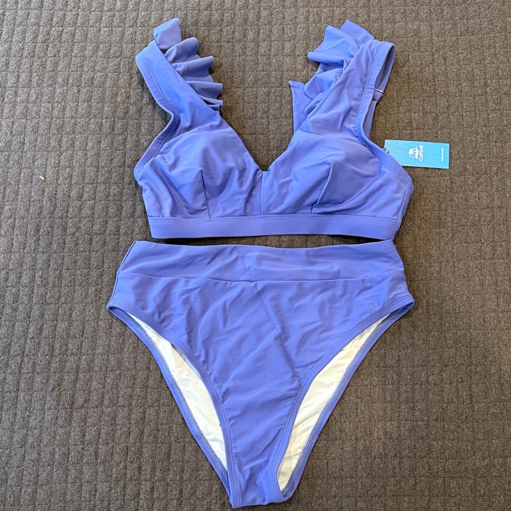 Cupshe Purple Ruffled Bikini Set - Picture 3 of 3